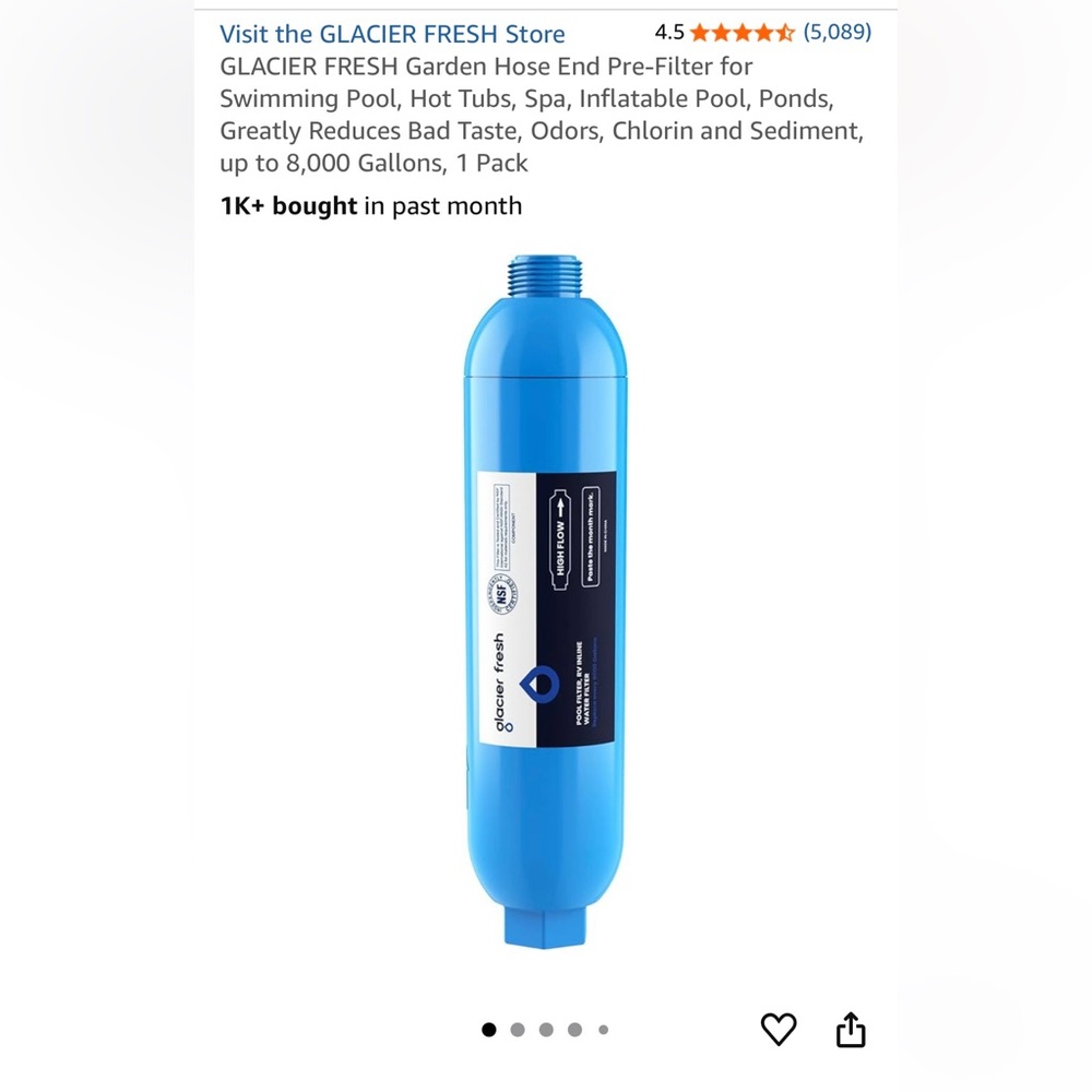 Glacier Fresh Blue Garden Hose Filter